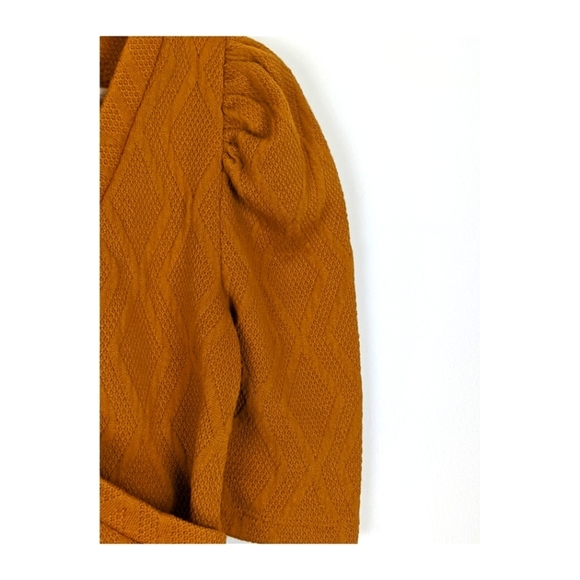 Haute Monde Women's Surplice Faux Wrap Knit Top S Gold - Picture 4 of 9